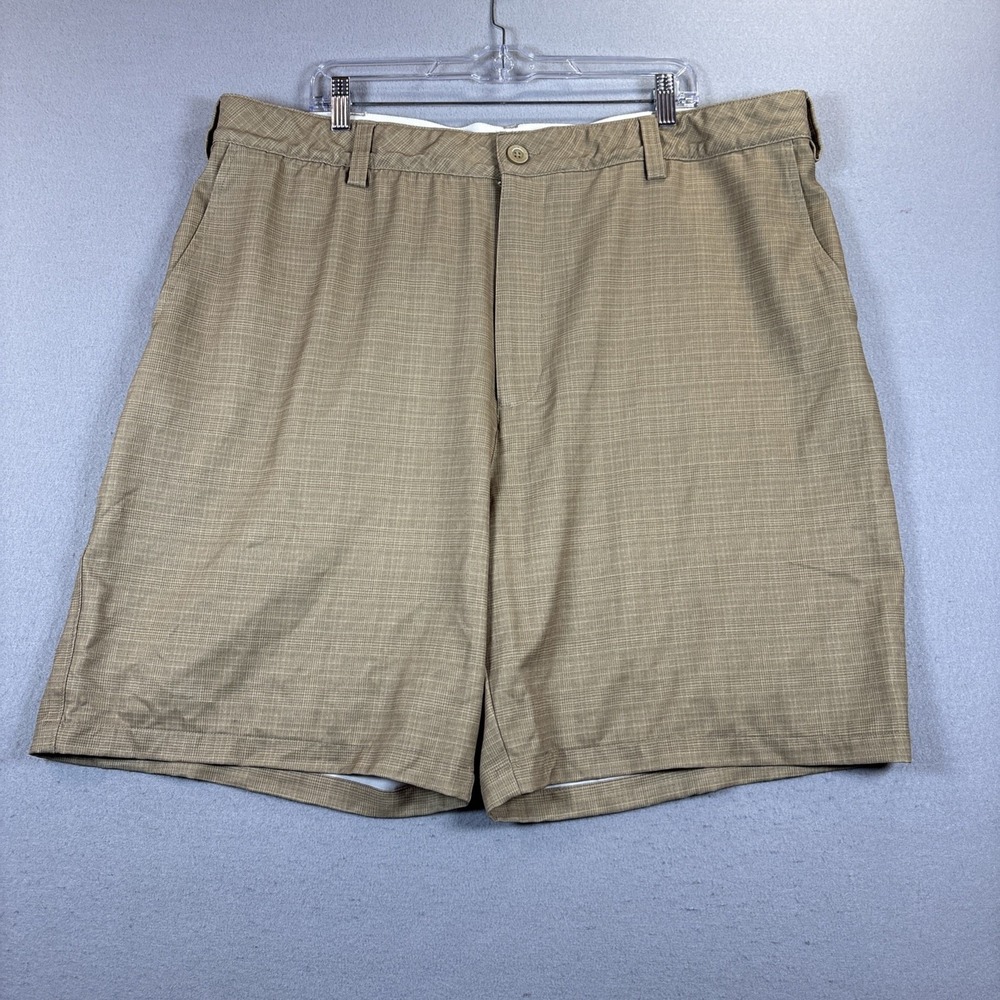 Reebok Golf Mens Shorts Size 46 Plaid Flat Front Performance Stretch